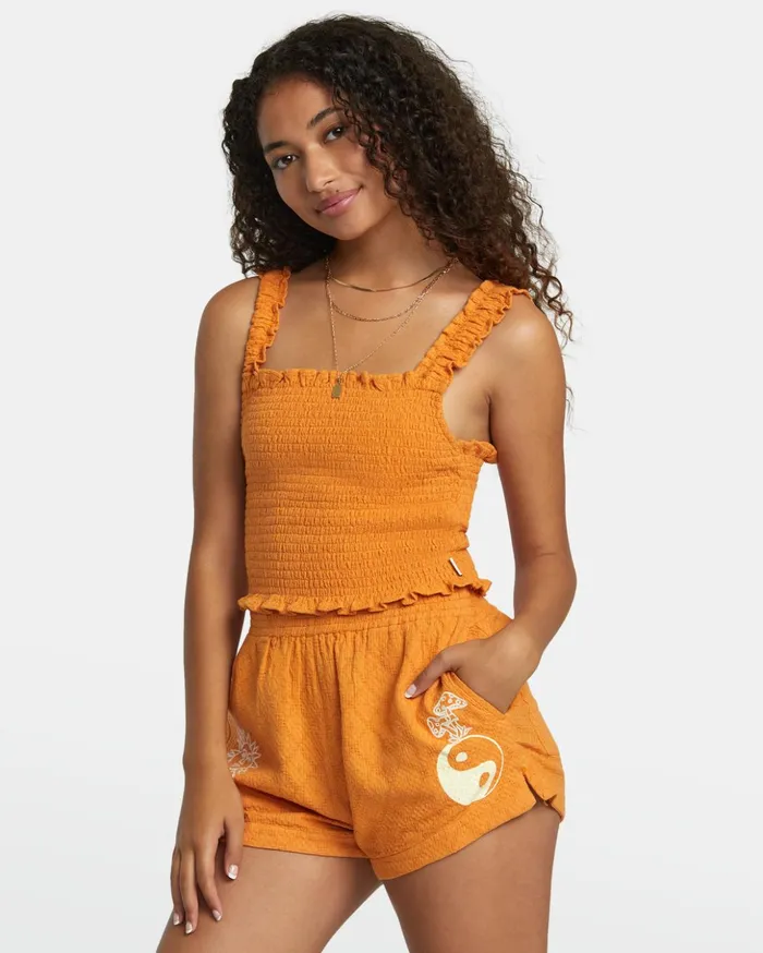 RVCA Shorts Skirts Sawyer Woven Shorts Tangerine 8211 Women
