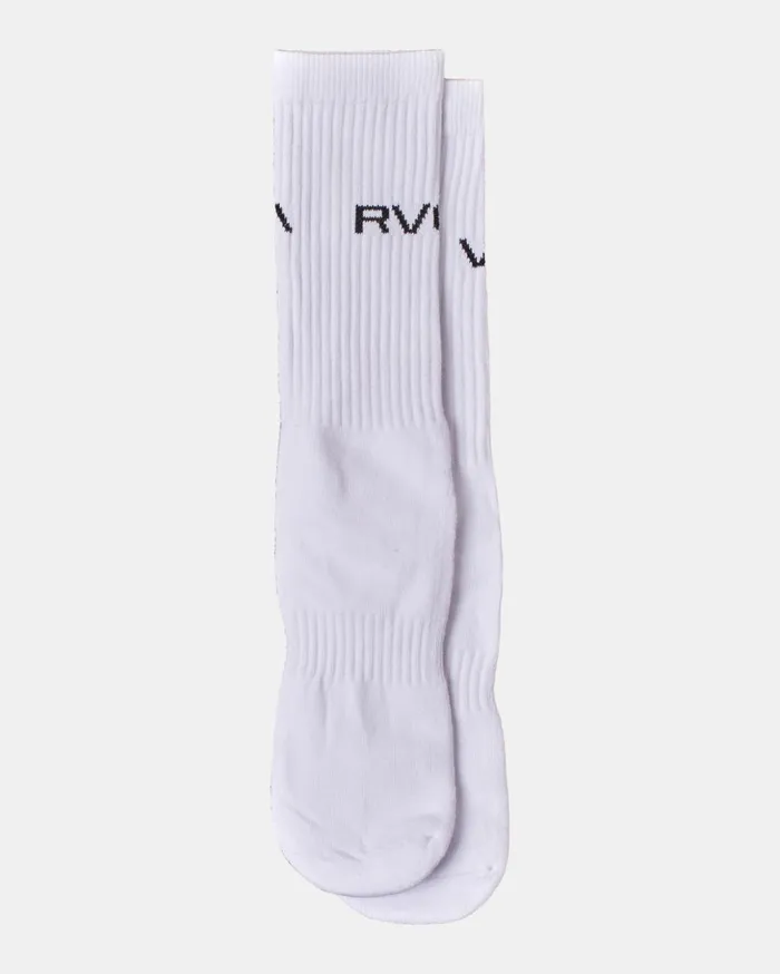 RVCA Socks 2 Pack Basic Logo Crew Socks White 8211 Men
