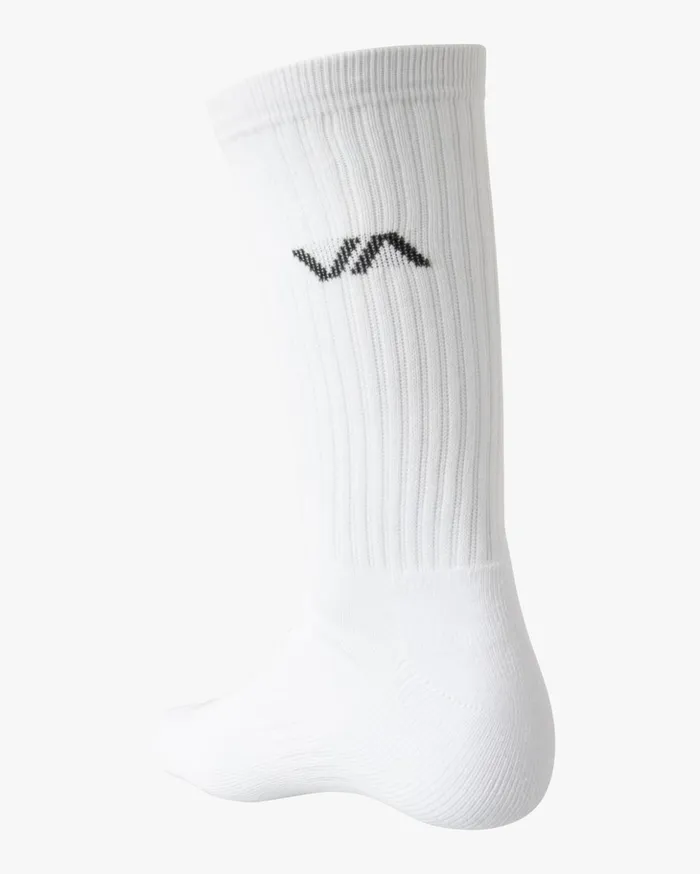 RVCA Socks 2 Pack Basic Logo Crew Socks White 8211 Men