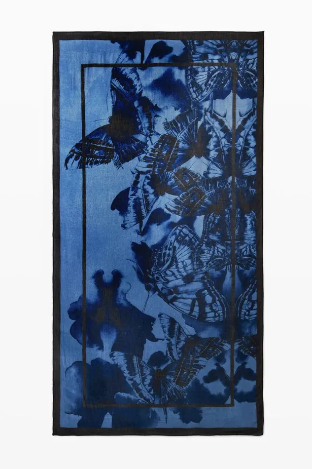 Scarves And Scarf Women Desigual Butterfly Scarf Blue