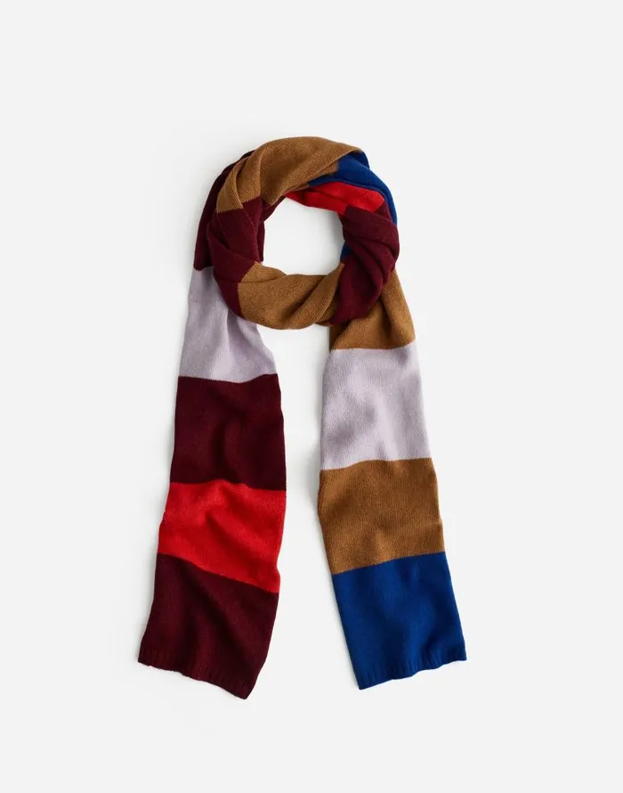 Scarves Women Madewell CashmereWool Blend Skinny Scarf In Stripe Soft Orchid