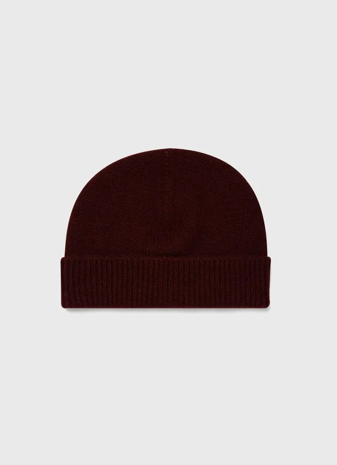 Scottish Lambswool Hat Maroon MenWomen SUNSPEL Hats Scarves and Gloves