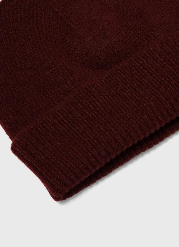 Scottish Lambswool Hat Maroon MenWomen SUNSPEL Hats Scarves and Gloves