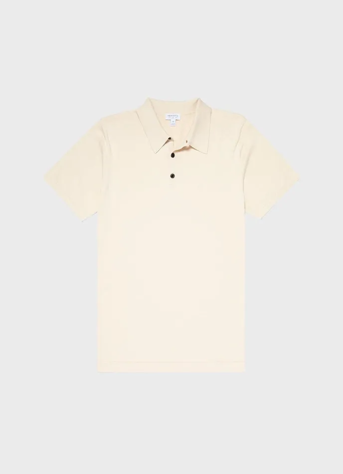 Sea Island Cotton Polo Shirt Undyed Men SUNSPEL Knitwear