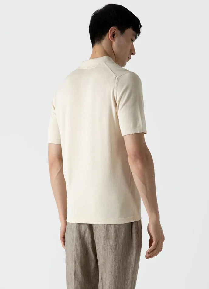 Sea Island Cotton Polo Shirt Undyed Men SUNSPEL Knitwear