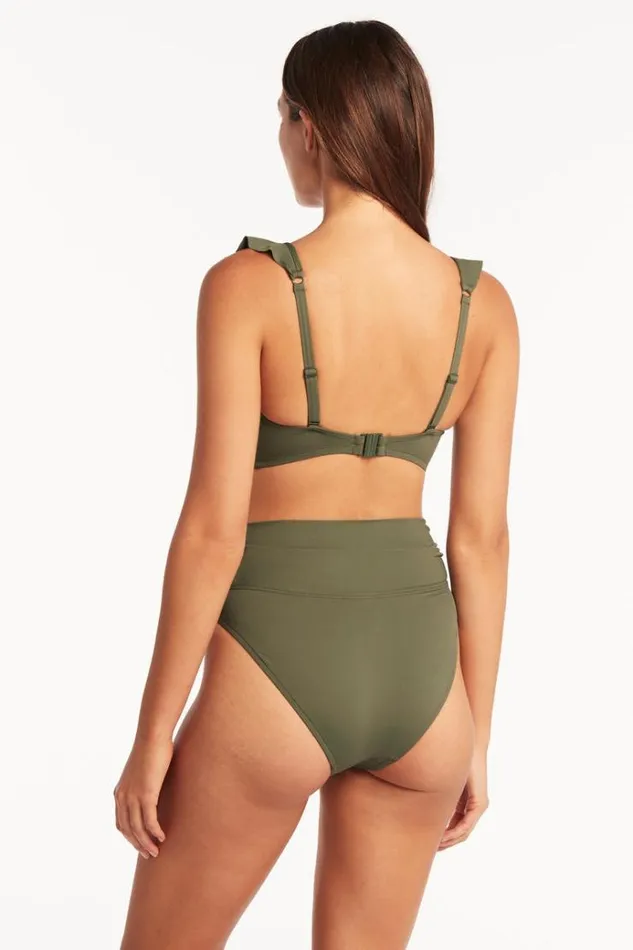 Sea Level Bottoms Eco Essentials Wrap High Waist Pant Eco Essentials Khaki 8211 Women