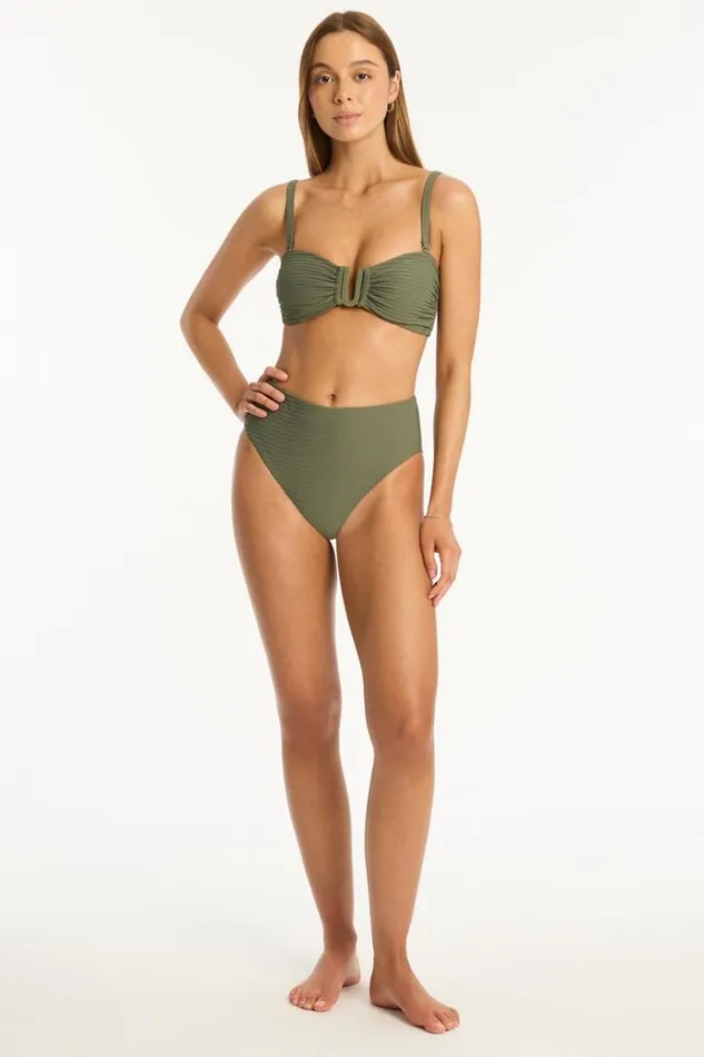 Sea Level Bottoms Spinnaker Retro High Waist Pant Spinnaker Khaki 8211 Women