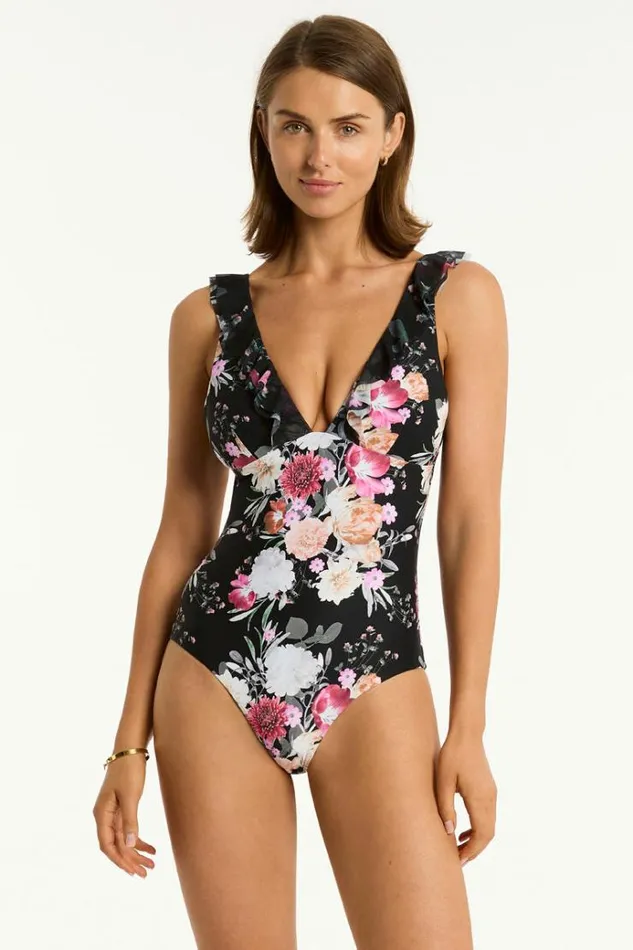 Sea Level One Pieces Belle Frill One Piece Belle Black 8211 Women