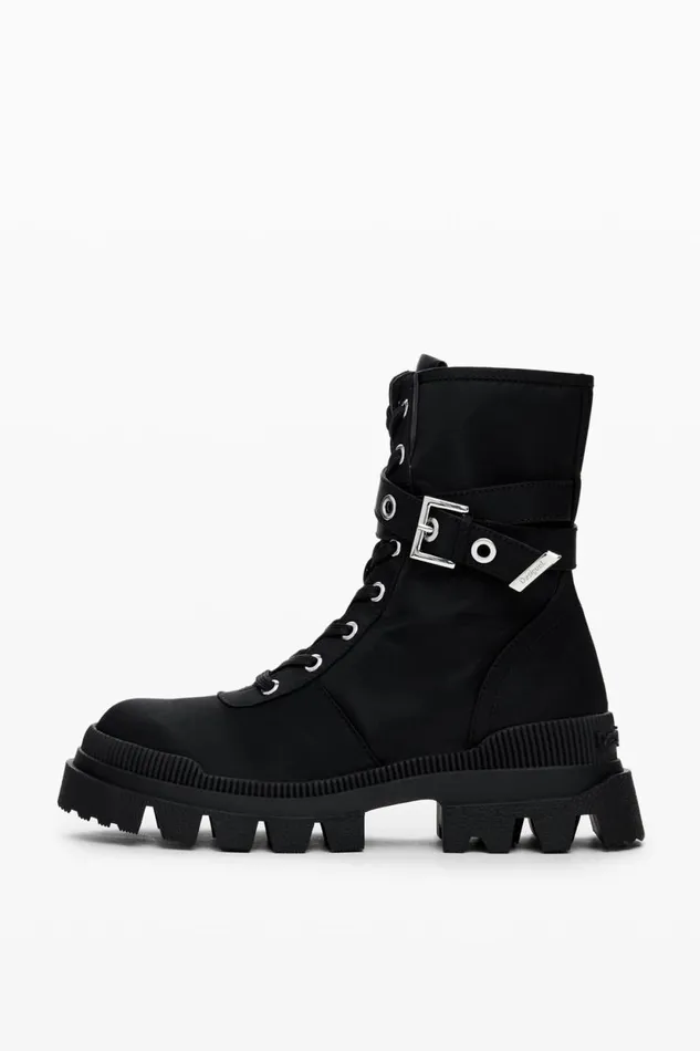 Shoes Women Desigual Combat Boot Black