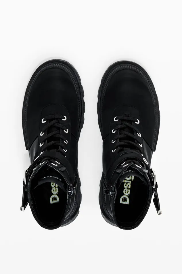Shoes Women Desigual Combat Boot Black