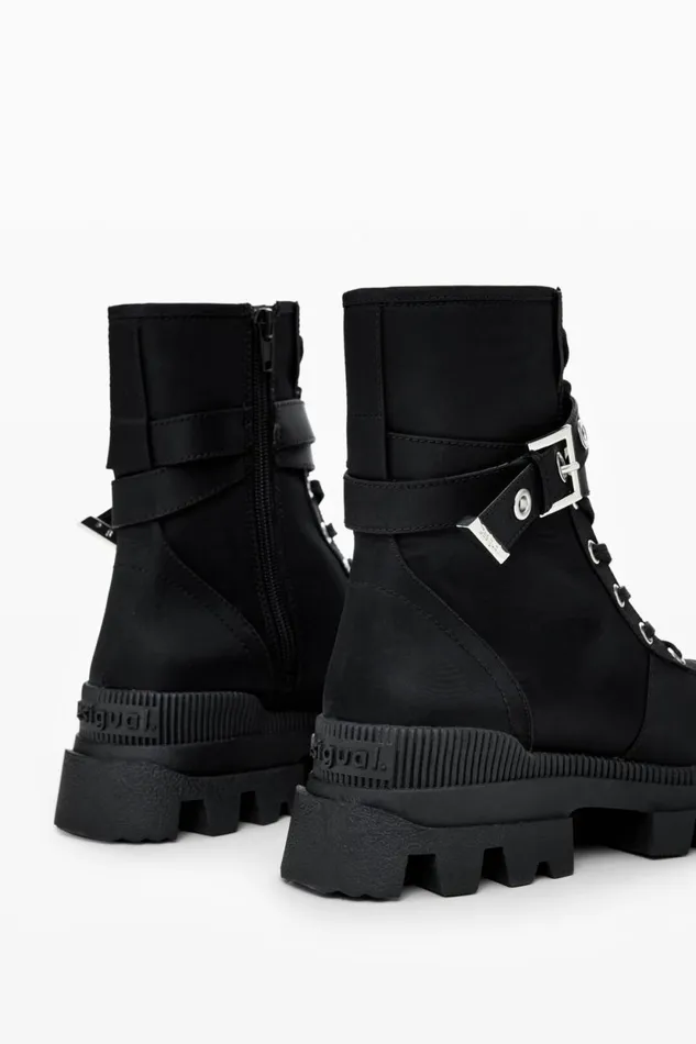 Shoes Women Desigual Combat Boot Black