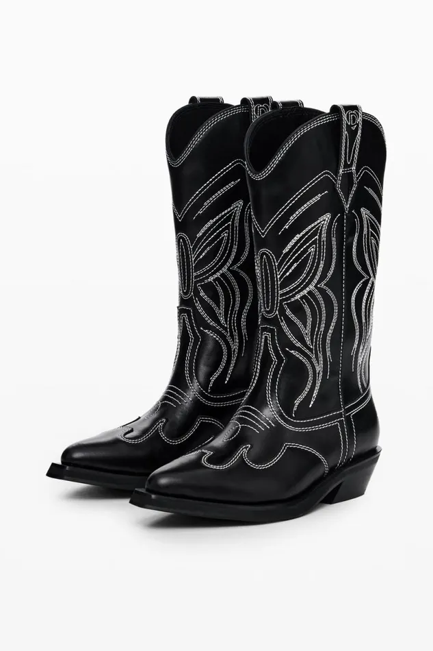 Shoes Women Desigual Cowboy Boot Black