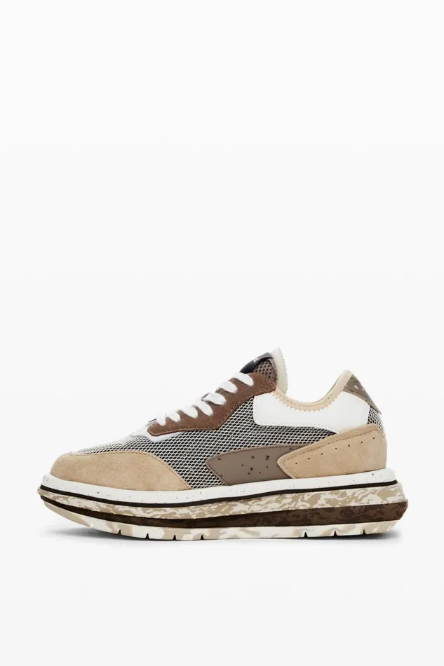 Shoes Women Desigual Runner Patch Sneakers Brown