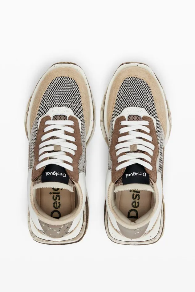 Shoes Women Desigual Runner Patch Sneakers Brown