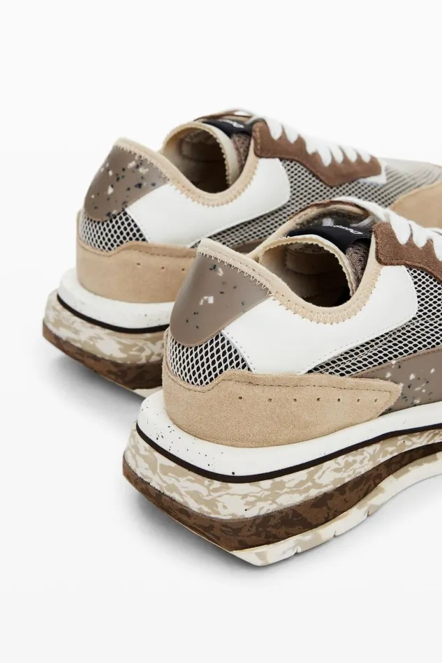Shoes Women Desigual Runner Patch Sneakers Brown