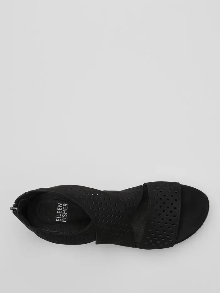 Shoes Women Eileen Fisher Sport Tumbled Nubuck Sneaker Sandal Black