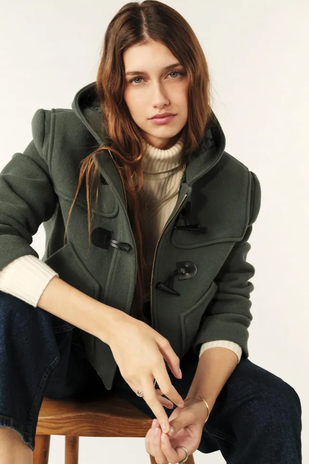 Short Coat Paimee Green Women Baandsh Jackets and Coats
