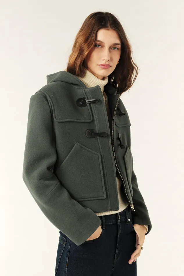 Short Coat Paimee Green Women Baandsh Jackets and Coats