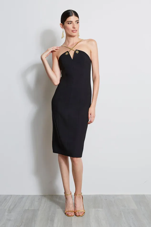 Short Dresses Women Elie Tahari Chain Dress BLACK