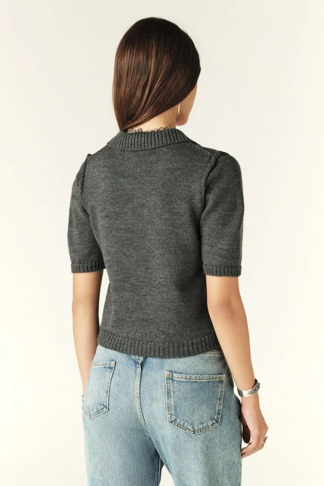 Short Polo Tylak Gray Women Baandsh Sweaters and Cardigans