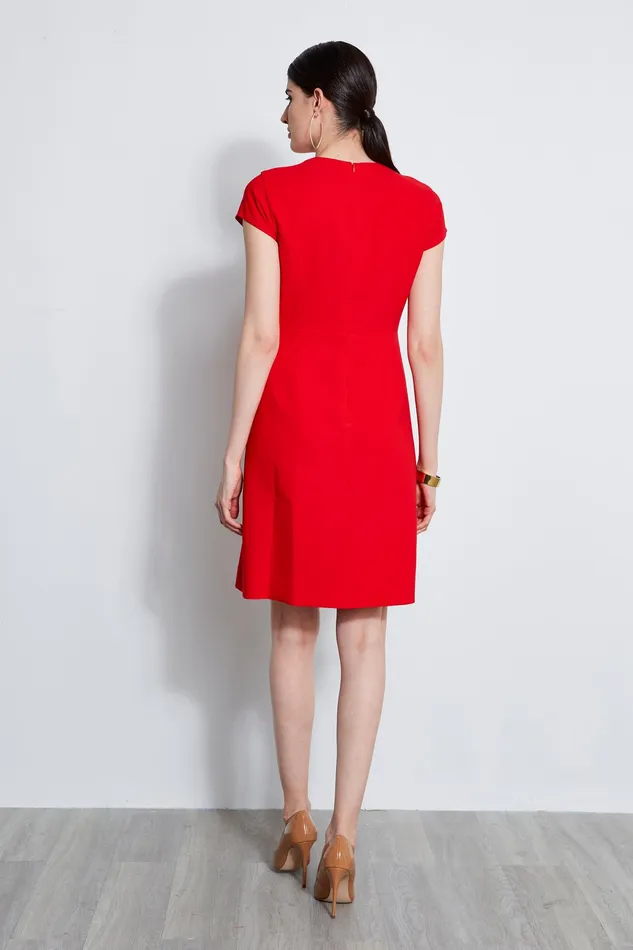 Short Sleeve Dresses Women Elie Tahari Geo Lace Inset Dress BERRY