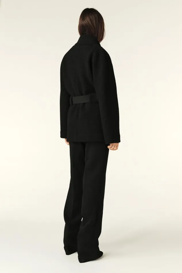 Short Tweed Coat Carole Black Women Baandsh Jackets and Coats