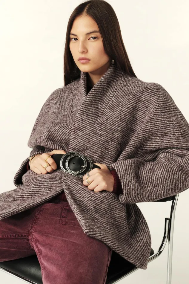 Short Tweed Coat Carole Black Women Baandsh Jackets and Coats