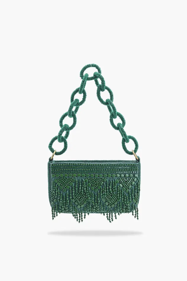 Shoulder Bags America and Beyond Women Emerald Eden Beaded Shoulder Bag