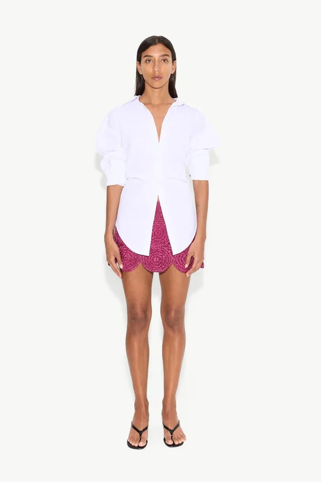Simon Miller Bottoms Women Beep Beep Mini Skirt In Magenta Simon Miller Bottoms Women Beep Beep Mini Skirt In Magenta