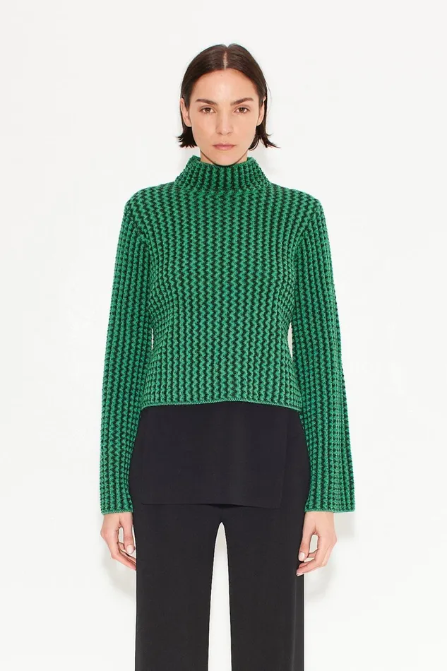 Simon Miller Knitwear Women Simon Miller Peep Textured Knit Sweater In Gummy Green Simon Miller Knitwear Women Simon Miller Peep Textured Knit Sweater In Gummy Green