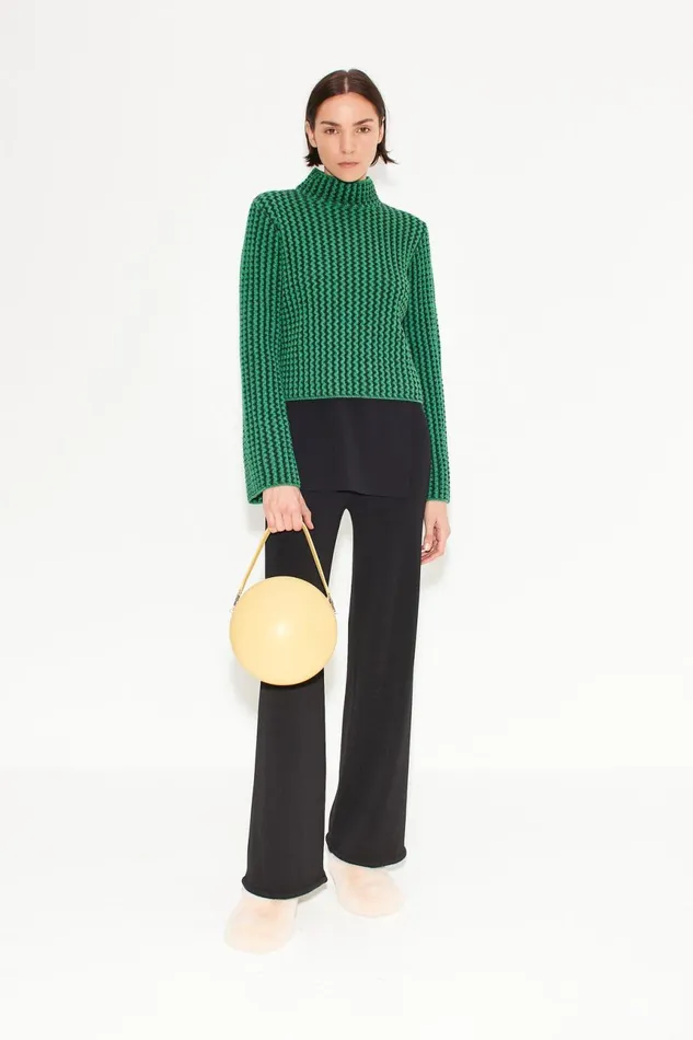Simon Miller Knitwear Women Simon Miller Peep Textured Knit Sweater In Gummy Green Simon Miller Knitwear Women Simon Miller Peep Textured Knit Sweater In Gummy Green