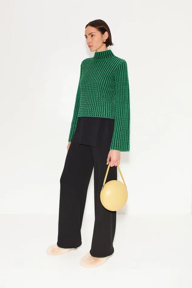 Simon Miller Knitwear Women Simon Miller Peep Textured Knit Sweater In Gummy Green Simon Miller Knitwear Women Simon Miller Peep Textured Knit Sweater In Gummy Green