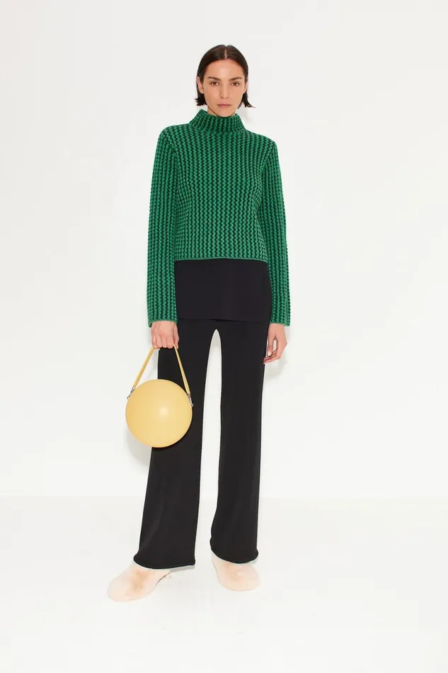 Simon Miller Knitwear Women Simon Miller Peep Textured Knit Sweater In Gummy Green Simon Miller Knitwear Women Simon Miller Peep Textured Knit Sweater In Gummy Green