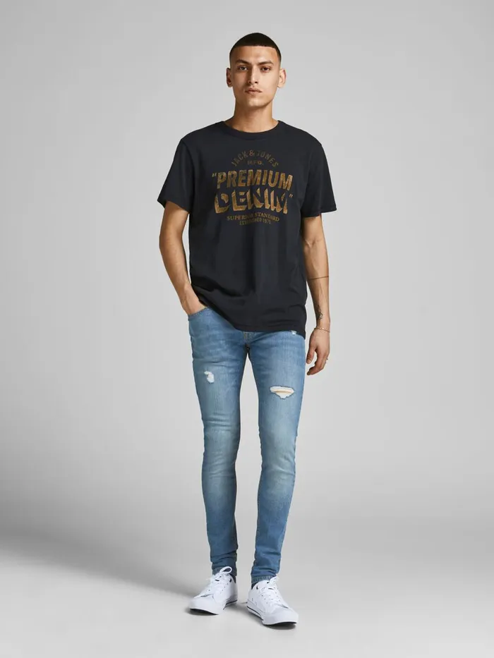 Skinny Jeans JACK and JONES Mens TOM ORIGINAL NA 417 SKINNY FIT JEANS Blue Blue Denim