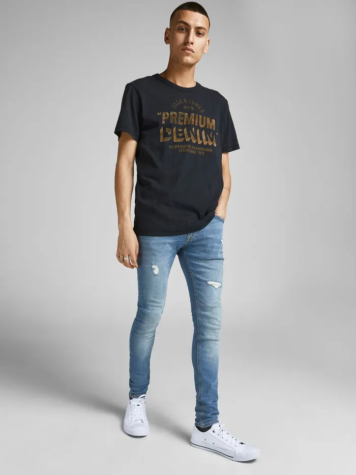 Skinny Jeans JACK and JONES Mens TOM ORIGINAL NA 417 SKINNY FIT JEANS Blue Blue Denim
