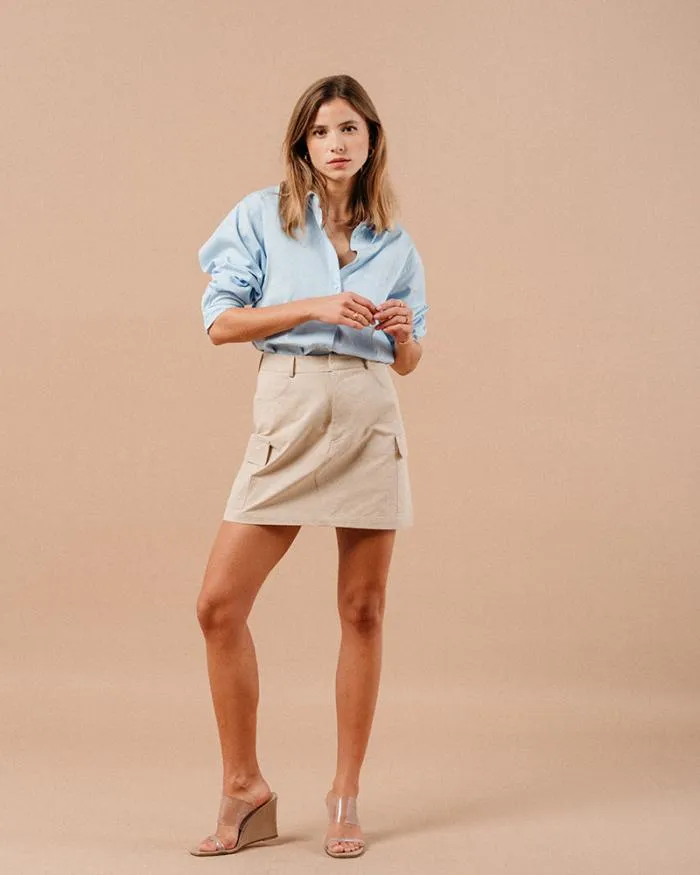 SKIRT BEIGE MARIAH Shop Grace and Mila Short Skirts