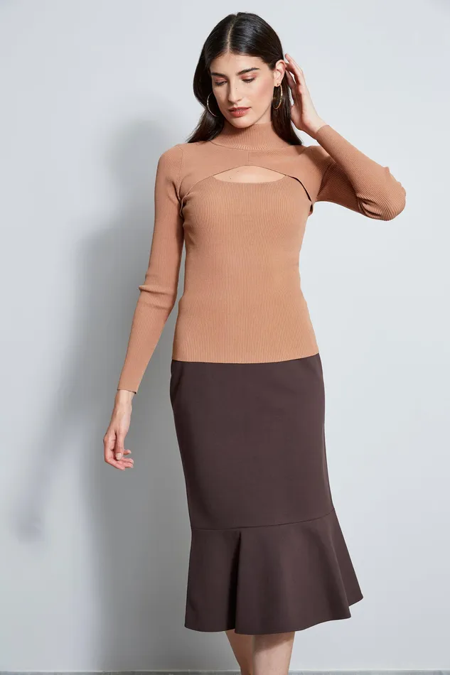 Skirts Women Elie Tahari Fit and Flare Skirt ESPRESSO Skirts Women Elie Tahari Fit and Flare Skirt ESPRESSO