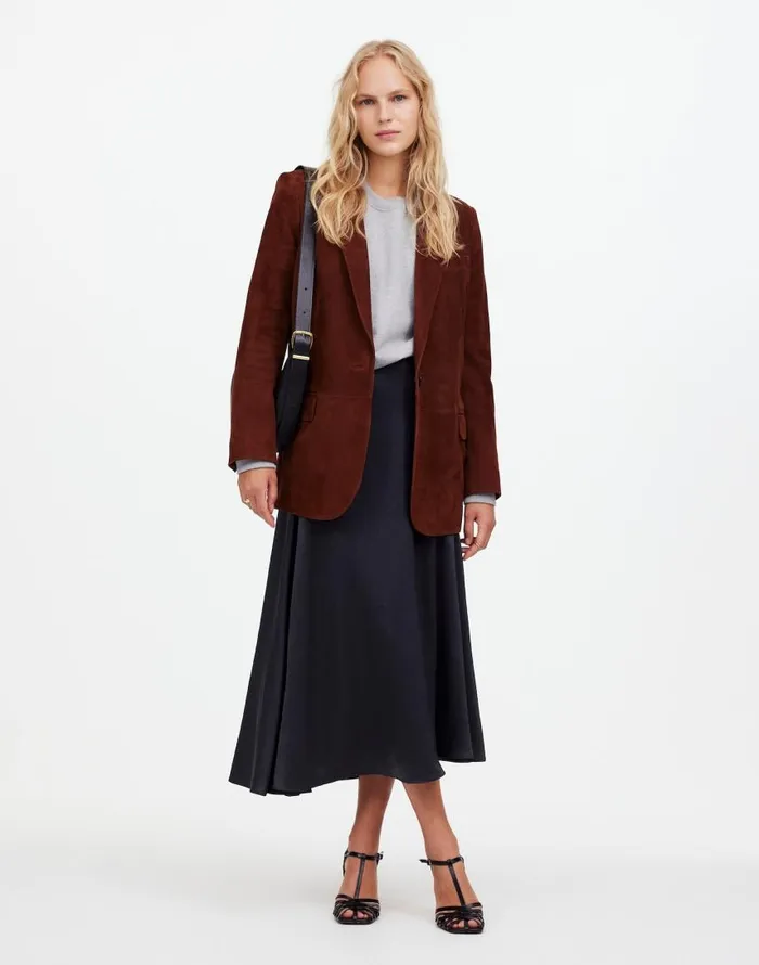 Skirts Women Madewell Satin Circle Slip Skirt True Black
