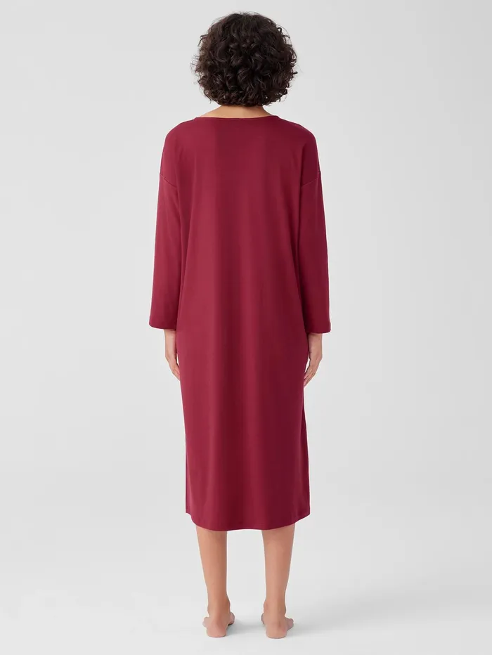 Sleepwear Women Eileen Fisher Organic Cotton Interlock Sleep Dress Cranberry