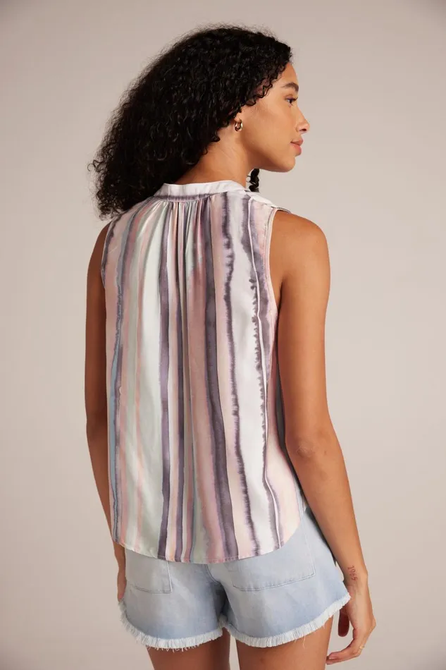 Sleeveless Women Bella Dahl Sleeveless Shirred Shoulder Blouse 8211 Coastal Stripe Print Sleeveless Women Bella Dahl Sleeveless Shirred Shoulder Blouse 8211 Coastal Stripe Print