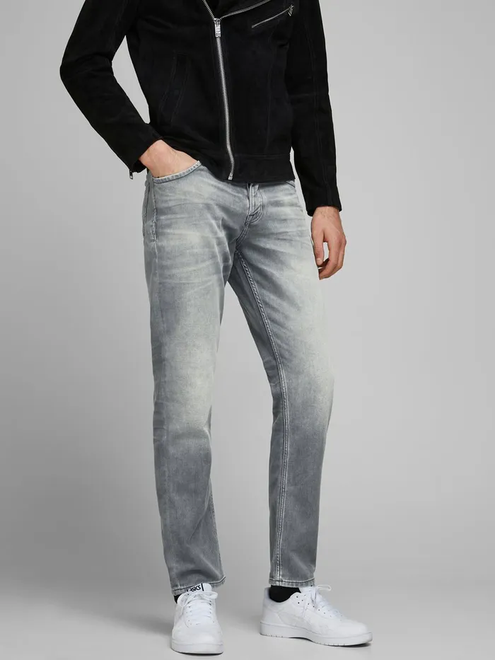 Slim and Straight Jeans JACK and JONES Mens TIM LEON GE 067 INDIGO KNIT SLIMSTRAIGHT FIT JEANS Grey Grey Denim Slim and Straight Jeans JACK and JONES Mens TIM LEON GE 067 INDIGO KNIT SLIMSTRAIGHT FIT JEANS Grey Grey Denim