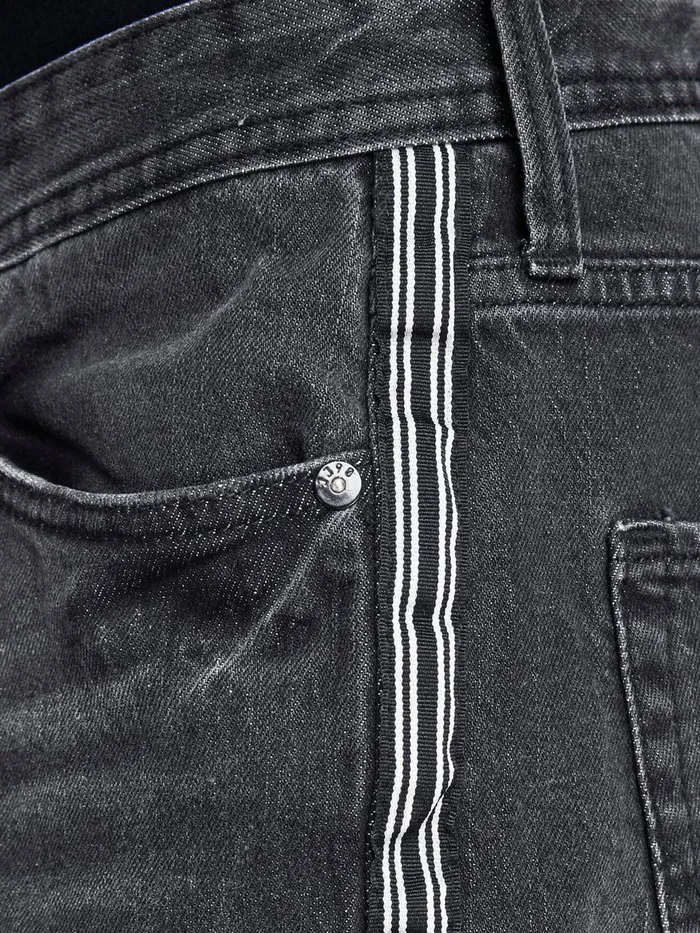 Slim Jeans JACK and JONES Mens FRED ORIGINAL CR 091 TAPERED FIT JEANS Black Black Denim
