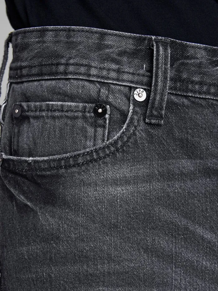 Slim Jeans JACK and JONES Mens FRED ORIGINAL CR 091 TAPERED FIT JEANS Black Black Denim