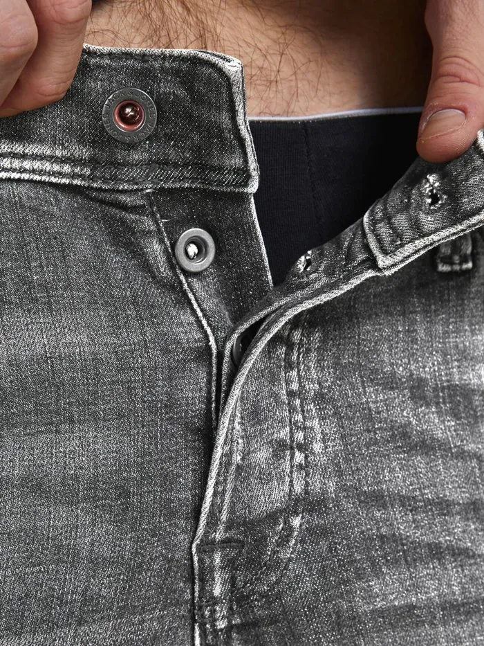 Slim Jeans JACK and JONES Mens GLENN FOX GE SPS SLIM FIT JEANS Grey Black Denim