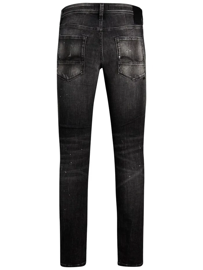 Slim Jeans JACK and JONES Mens GLENN FOX GE SPS SLIM FIT JEANS Grey Black Denim