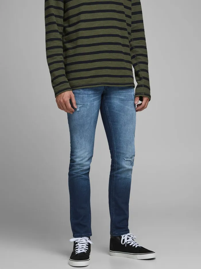 Slim Jeans JACK and JONES Mens GLENN ORIGINAL GE 007 INDIGO KNIT SLIM FIT JEANS Blue Blue Denim Slim Jeans JACK and JONES Mens GLENN ORIGINAL GE 007 INDIGO KNIT SLIM FIT JEANS Blue Blue Denim
