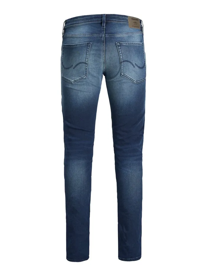 Slim Jeans JACK and JONES Mens GLENN ORIGINAL GE 007 INDIGO KNIT SLIM FIT JEANS Blue Blue Denim