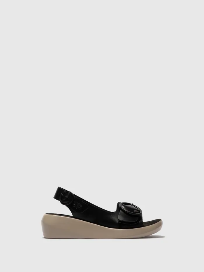 SlingBack Sandals BERK754FLY BLACK Women Fly London Sandals