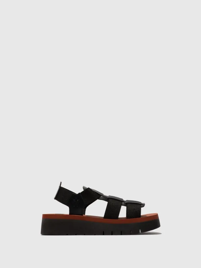 SlingBack Sandals SAMB245FLY BLACKBLACKBRICK Women Fly London Sandals