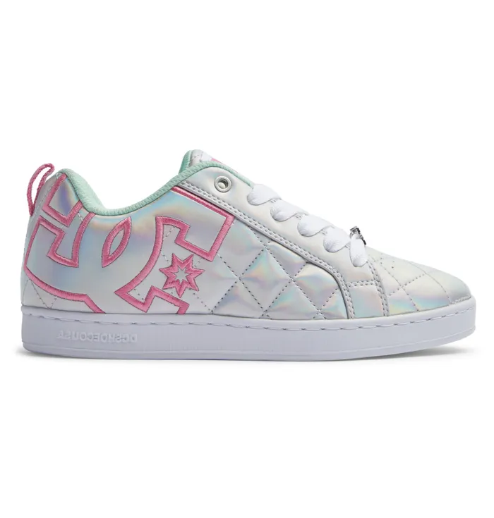 Sneakers DC Shoes Women Court Graffik SE Shoes whitemetallic silverpink